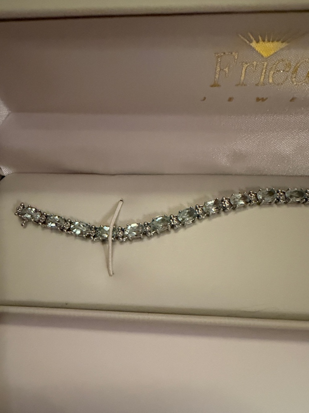 NWOT Aquamarine Jewelry Set- 10k White Gold/ bracelet and ring - Picture 3 of 14